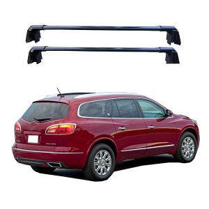 ROKIOTOEX Cougar Crossbars for 2008-2017 Buick Enclave Flush Rails -Black Aluminum Bars