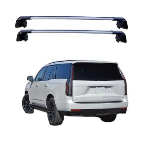 ROKIOTOEX Coyote Crossbars for 2021-2027 Cadillac Escalade Flush Rails -Silver Aluminum Bars