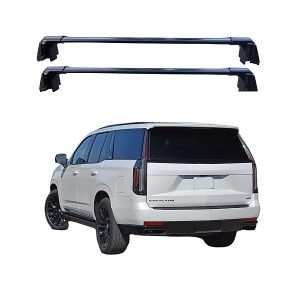 ROKIOTOEX Coyote Crossbars for 2021-2027 Cadillac Escalade Flush Rails -Black Aluminum Bars