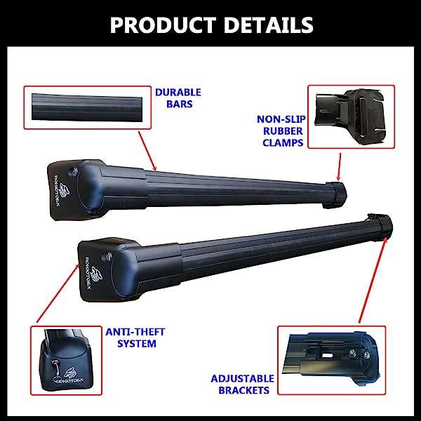 ROKIOTOEX-Coyote-Roof-Rack-Crossbars-Fit-for-2023-2024-Honda-CR-V-CRV-Touring-Hybrid-Flush-Fixed-Point-Side-Rails-Locka-B0C85B9LK1-5