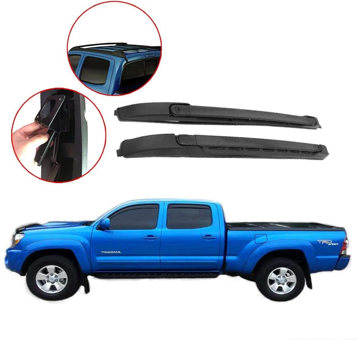 ROKIOTOEX-Roof-Rack-Fit-For-2005-2021-Toyota-Tacoma-Double-Cab-Aluminum-Baggage-Side-Rails-Bars-Crossbars-OEM-Style-Lugg-B094G4RN9B ROKIOTOEX Roof Rack Fit For 2005-2023 Toyota Tacoma Double Cab Aluminum Baggage Side Rails Bars Crossbars OEM Style
