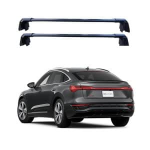 ROKIOTOEX Coyote Crossbars for 2020-2024 Audi e-tron Sportback / Q8 e-tron Sportback Flush Rails -Black Aluminum Bars