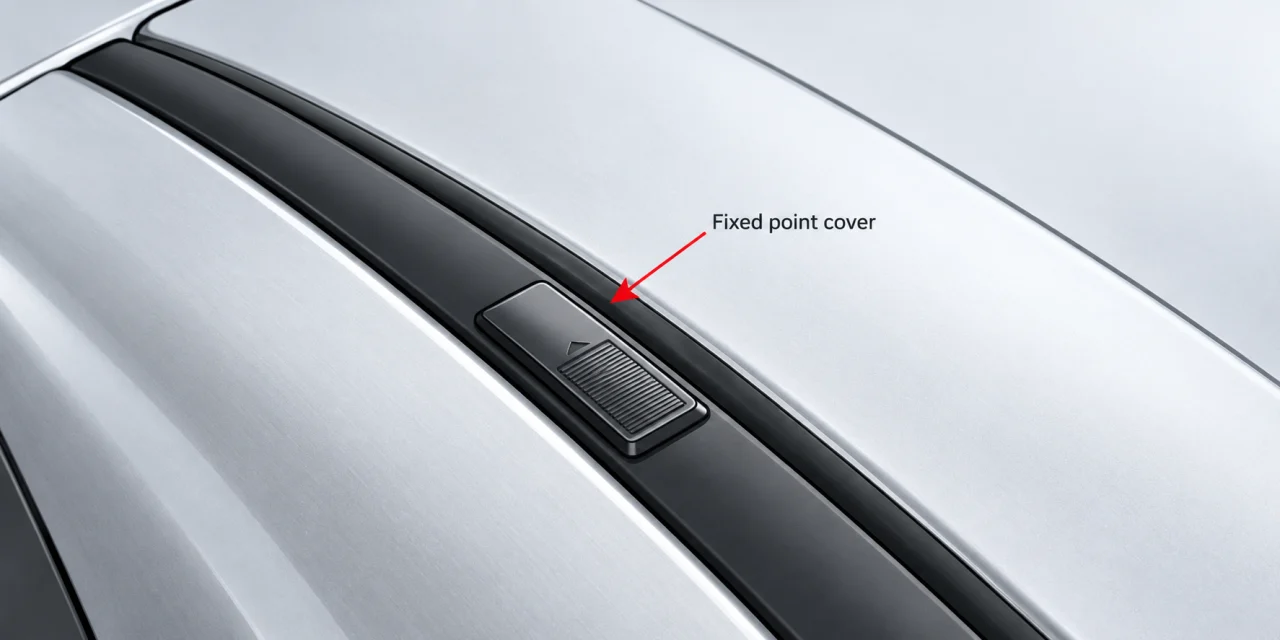 Home 2 19 Fixed point cover in the roof channel, identified with a red arrow